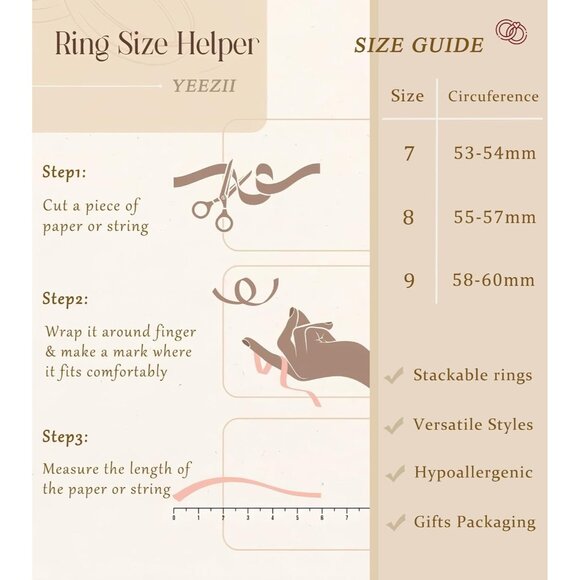 Women's Non Tarnish18K Gold Plated Stackable Thumb Chunky Gold Ring Set - Picture 7 of 8